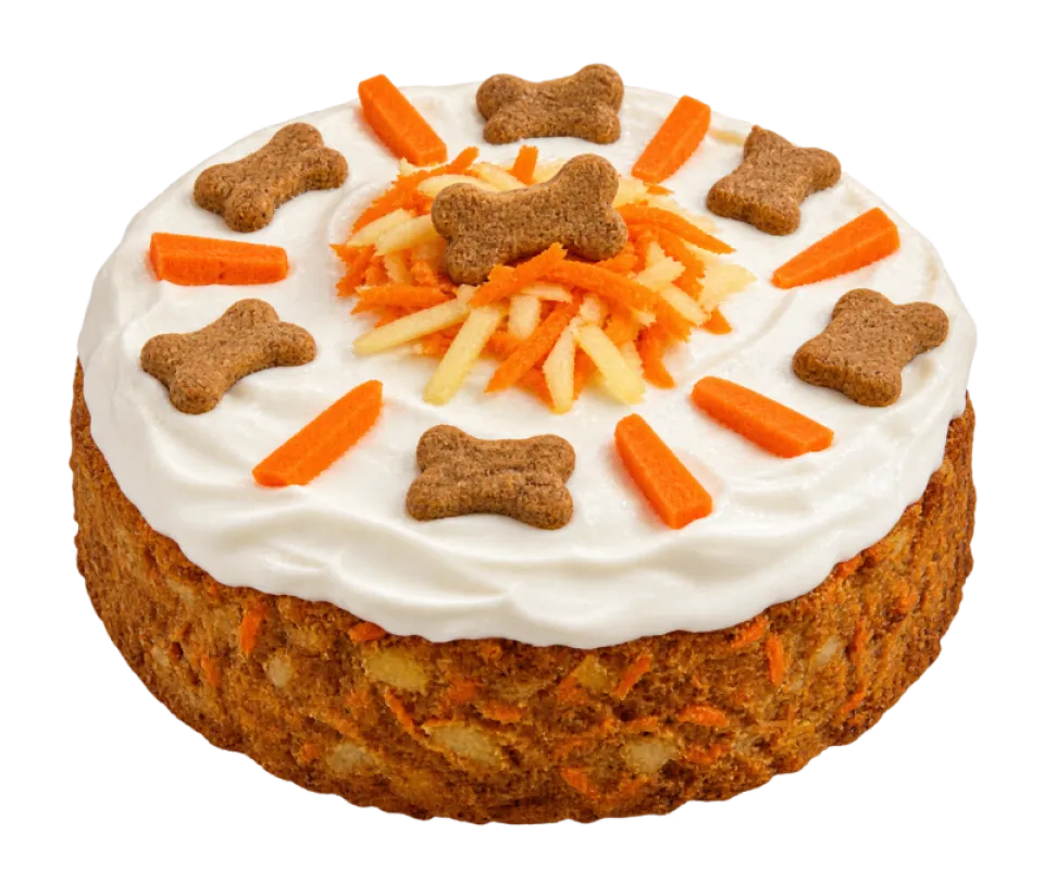 Tarta de cumpleaños canina de zanahoria y manzana