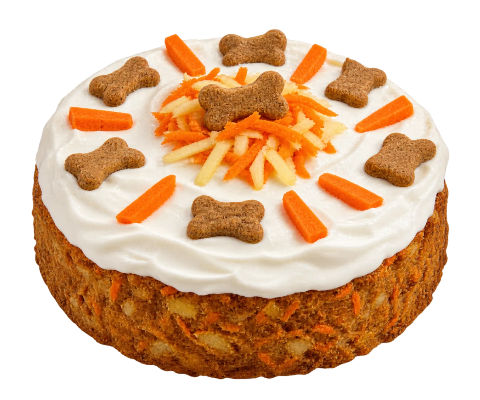 Tarta de cumpleaños canina de zanahoria y manzana