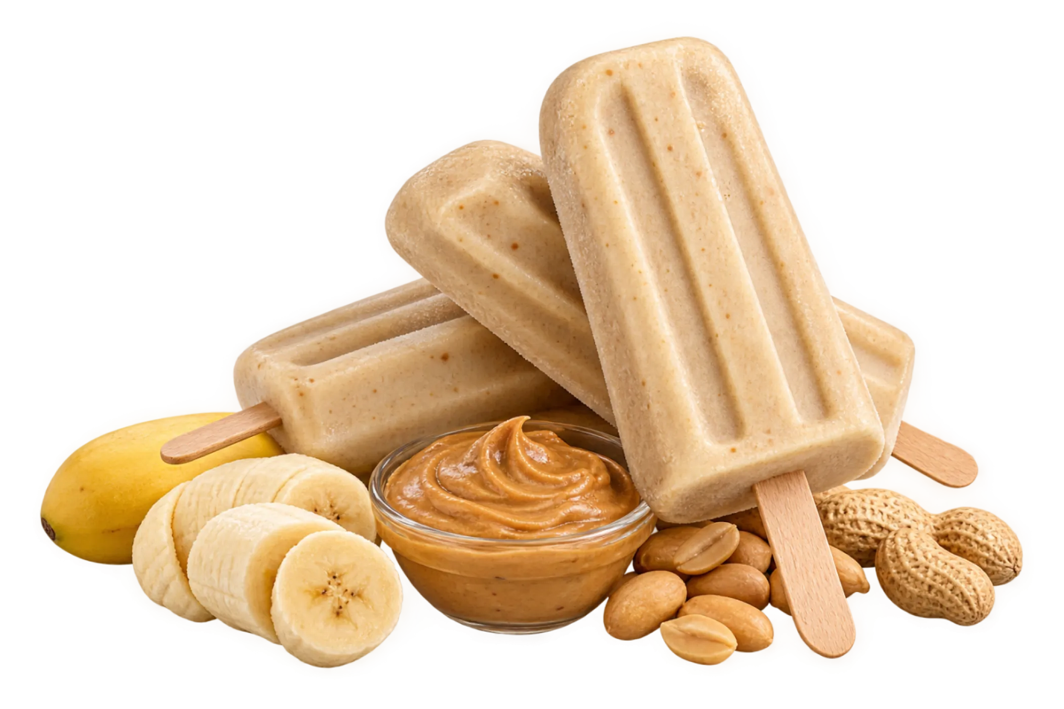 Pupsicles de yogur, plátano y mantequilla de cacahuete