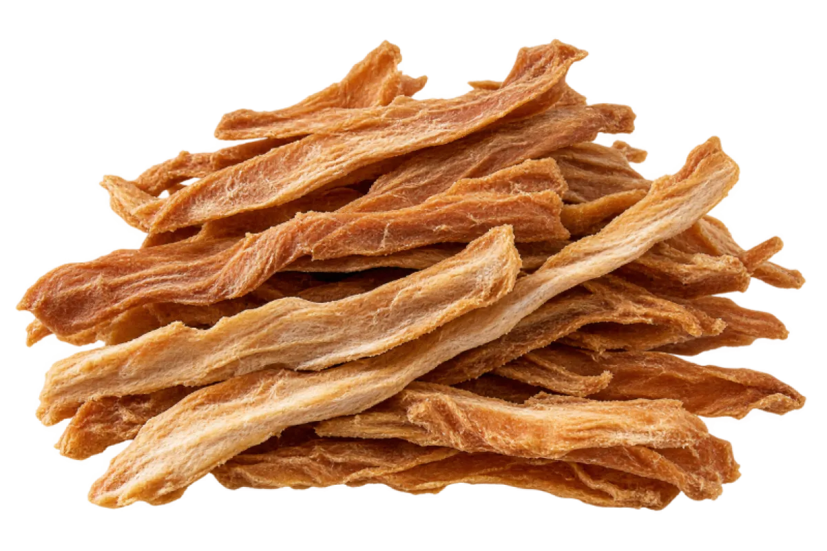 Tiras de pechuga de pollo deshidratada